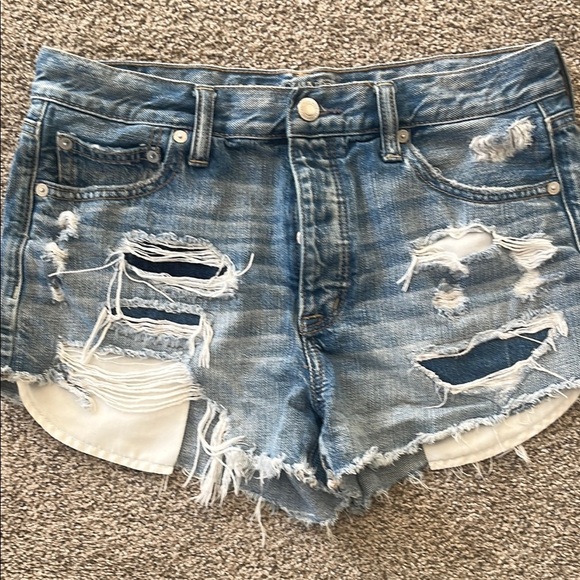 American Eagle Outfitters Pants - American Eagle Blue Distressed Jean Shorts